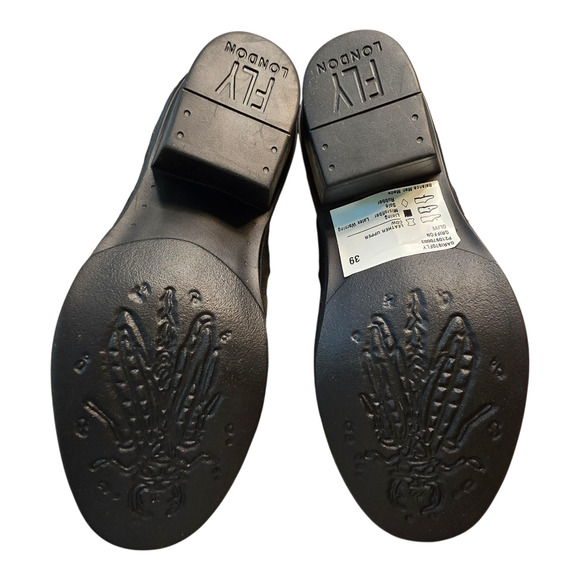 Fly London Ankle Boots Womens Size 39 Griffon Olive Leather Earthy Grunge Urban - Picture 13 of 16